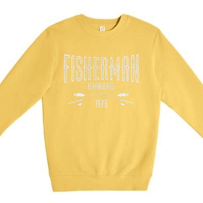 53 Year Old Fisherman Fishing 1970 53rd Birthday Gift Premium Crewneck Sweatshirt