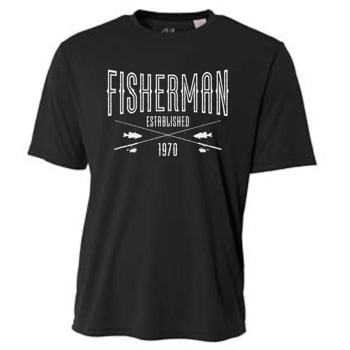 53 Year Old Fisherman Fishing 1970 53rd Birthday Gift Cooling Performance Crew T-Shirt