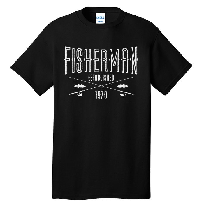 53 Year Old Fisherman Fishing 1970 53rd Birthday Gift Tall T-Shirt