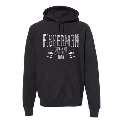 53 Year Old Fisherman Fishing 1970 53rd Birthday Gift Premium Hoodie