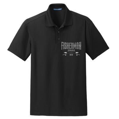 53 Year Old Fisherman Fishing 1970 53rd Birthday Gift Dry Zone Grid Polo