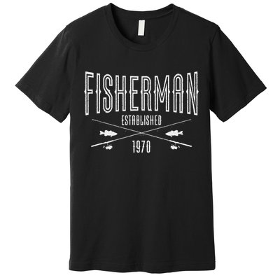 53 Year Old Fisherman Fishing 1970 53rd Birthday Gift Premium T-Shirt