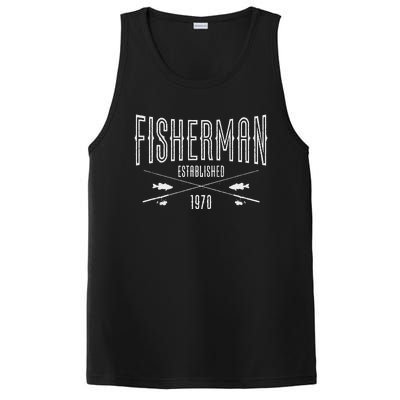 53 Year Old Fisherman Fishing 1970 53rd Birthday Gift PosiCharge Competitor Tank