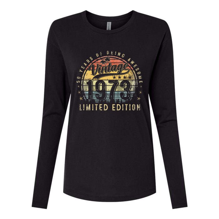 50 Year Old Gifts Vintage 1973 Limited Edition 50th Birthday Love Cute Womens Cotton Relaxed Long Sleeve T-Shirt