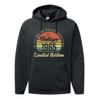 57 Years Of Being Awesome Vintage 1965 Limited Edition Performance Fleece Hoodie