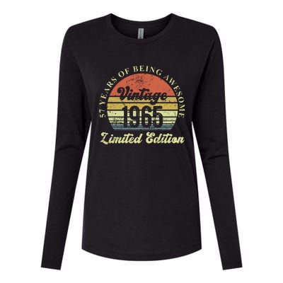 57 Years Of Being Awesome Vintage 1965 Limited Edition Womens Cotton Relaxed Long Sleeve T-Shirt