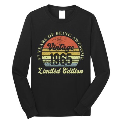 57 Years Of Being Awesome Vintage 1965 Limited Edition Long Sleeve Shirt