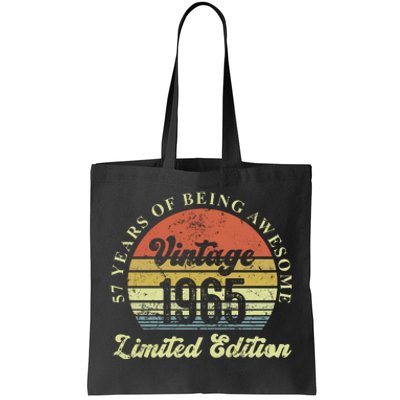 57 Years Of Being Awesome Vintage 1965 Limited Edition Tote Bag