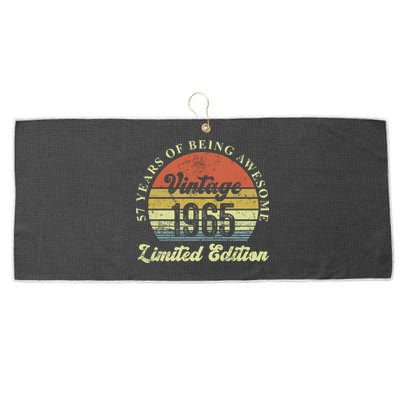 57 Years Of Being Awesome Vintage 1965 Limited Edition Large Microfiber Waffle Golf Towel