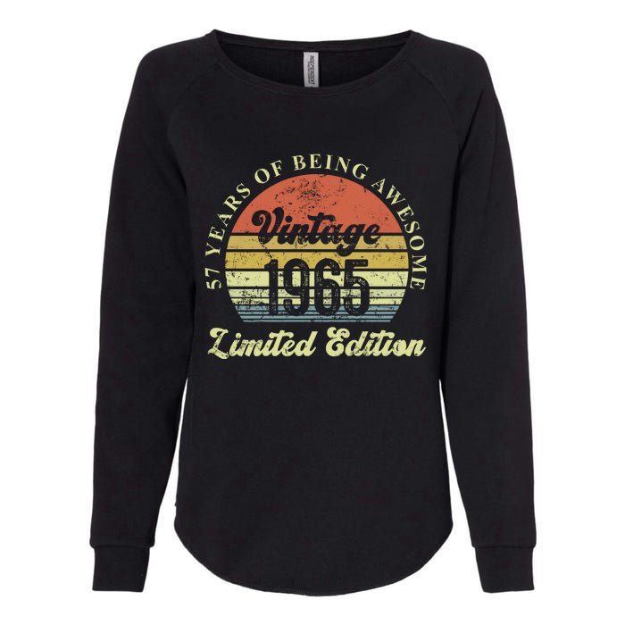 57 Years Of Being Awesome Vintage 1965 Limited Edition Womens California Wash Sweatshirt