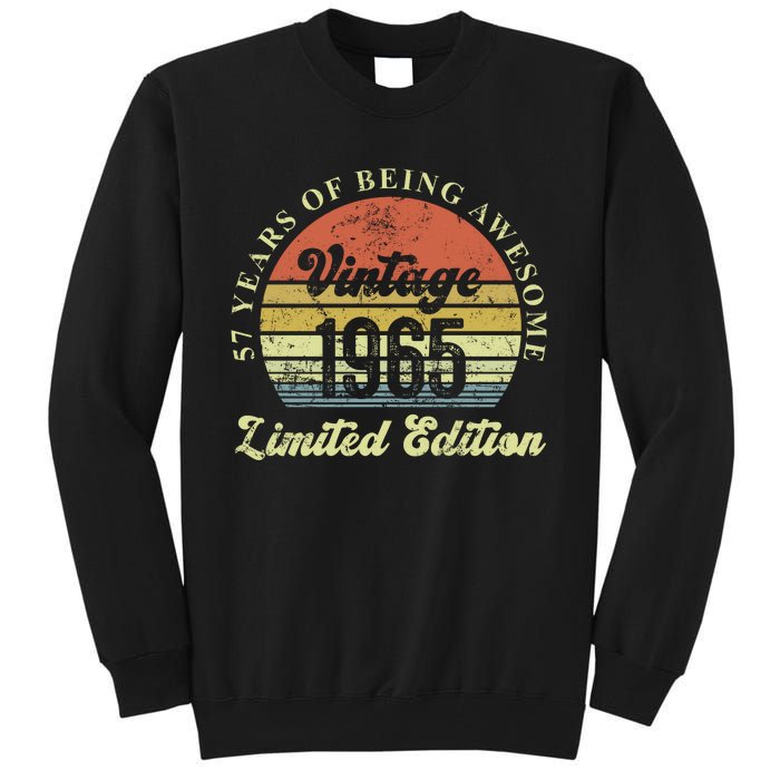 57 Years Of Being Awesome Vintage 1965 Limited Edition Tall Sweatshirt