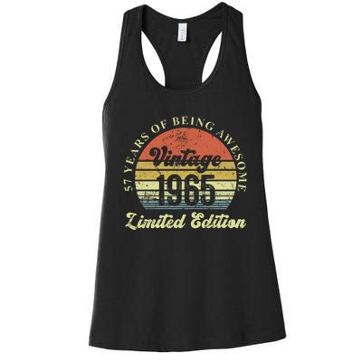 57 Years Of Being Awesome Vintage 1965 Limited Edition Women's Racerback Tank