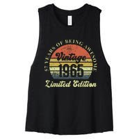 57 Years Of Being Awesome Vintage 1965 Limited Edition Women's Racerback Cropped Tank