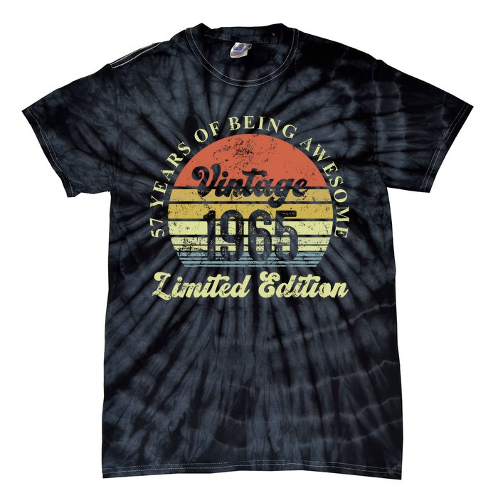 57 Years Of Being Awesome Vintage 1965 Limited Edition Tie-Dye T-Shirt