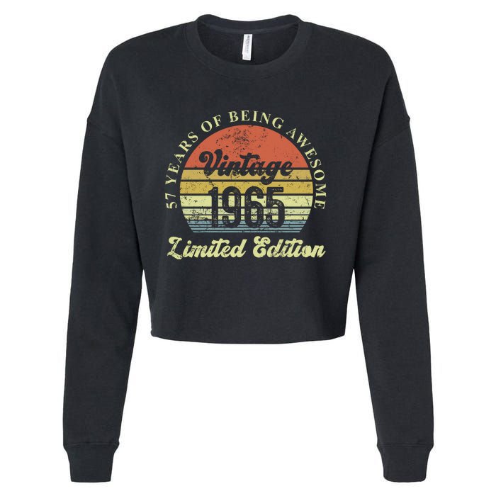 57 Years Of Being Awesome Vintage 1965 Limited Edition Cropped Pullover Crew