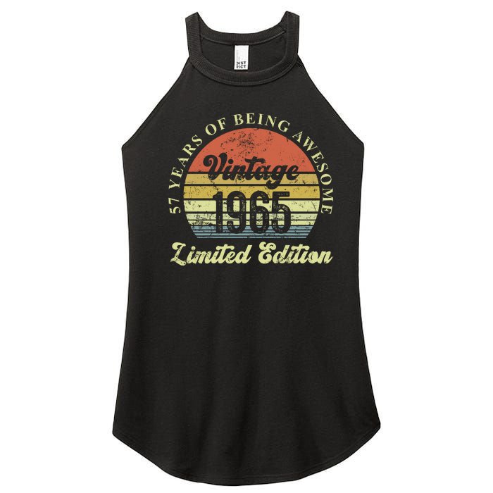 57 Years Of Being Awesome Vintage 1965 Limited Edition Women's Perfect Tri Rocker Tank