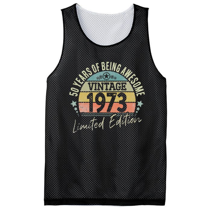 50 Year Old Gifts Vintage 1973 Limited Edition 50th Birthday Love Mesh Reversible Basketball Jersey Tank