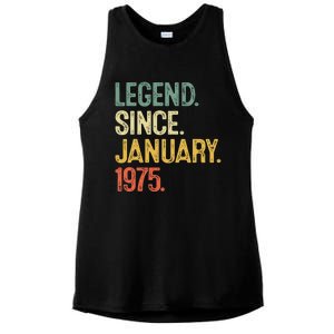 50 Year Old Gifts Legend January 1975 50th Birthday Dad Ladies PosiCharge Tri-Blend Wicking Tank