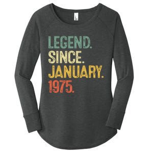 50 Year Old Gifts Legend January 1975 50th Birthday Dad Women's Perfect Tri Tunic Long Sleeve Shirt