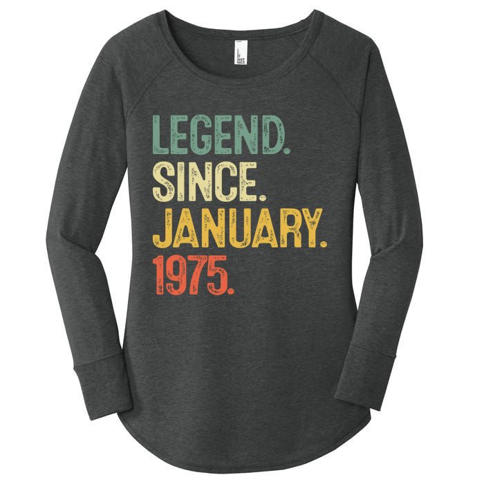 50 Year Old Gifts Legend January 1975 50th Birthday Dad Women's Perfect Tri Tunic Long Sleeve Shirt