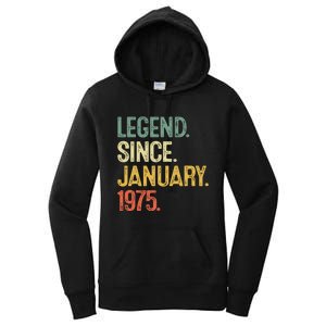 50 Year Old Gifts Legend January 1975 50th Birthday Dad Women's Pullover Hoodie