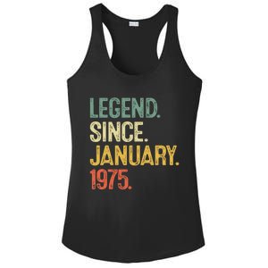 50 Year Old Gifts Legend January 1975 50th Birthday Dad Ladies PosiCharge Competitor Racerback Tank