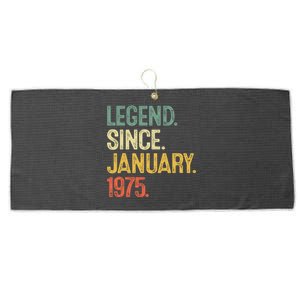 50 Year Old Gifts Legend January 1975 50th Birthday Dad Large Microfiber Waffle Golf Towel