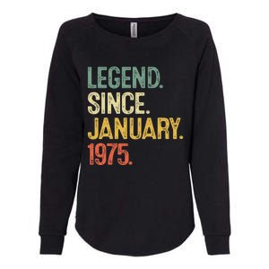 50 Year Old Gifts Legend January 1975 50th Birthday Dad Womens California Wash Sweatshirt