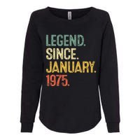 50 Year Old Gifts Legend January 1975 50th Birthday Dad Womens California Wash Sweatshirt