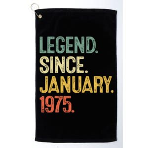 50 Year Old Gifts Legend January 1975 50th Birthday Dad Platinum Collection Golf Towel