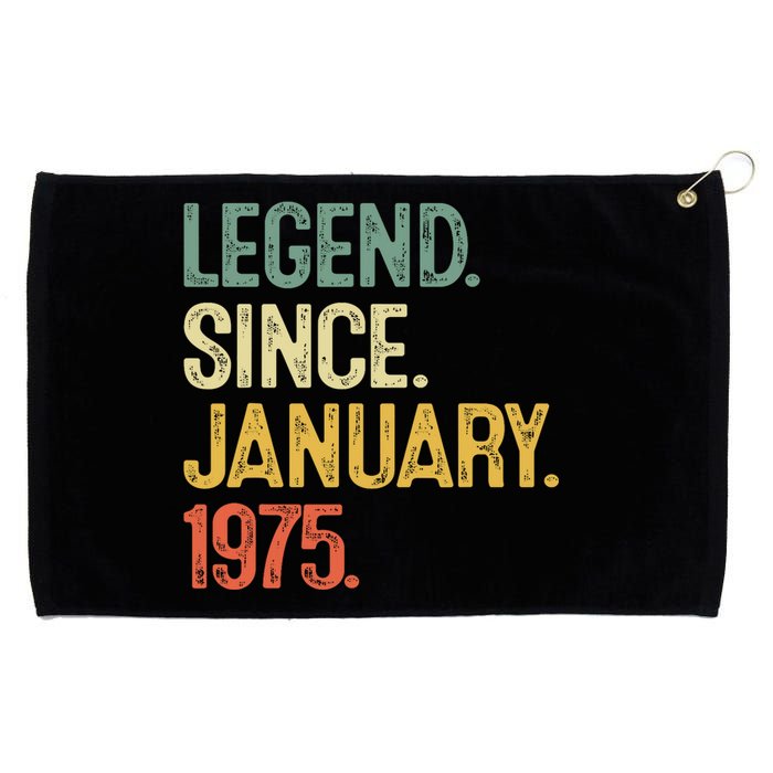 50 Year Old Gifts Legend January 1975 50th Birthday Dad Grommeted Golf Towel