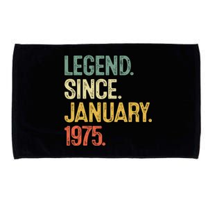 50 Year Old Gifts Legend January 1975 50th Birthday Dad Microfiber Hand Towel