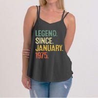 50 Year Old Gifts Legend January 1975 50th Birthday Dad Women's Strappy Tank