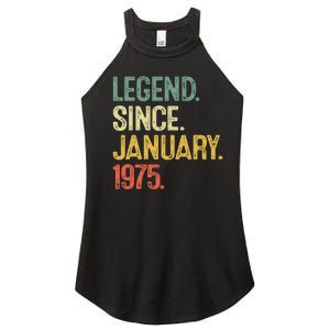 50 Year Old Gifts Legend January 1975 50th Birthday Dad Women's Perfect Tri Rocker Tank