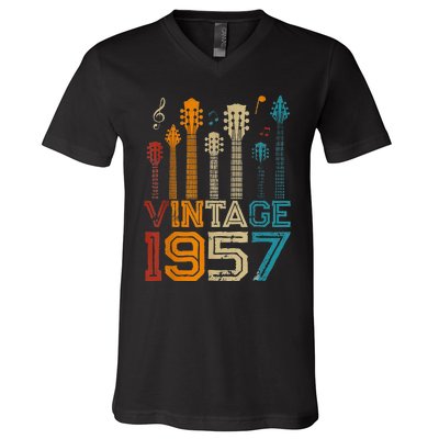 50 Year Old Gifts Vintage 1957s Limited Editions Guitars V-Neck T-Shirt