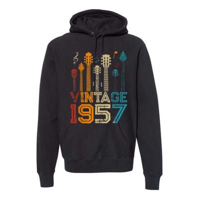 50 Year Old Gifts Vintage 1957s Limited Editions Guitars Premium Hoodie