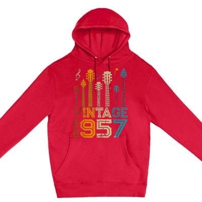 50 Year Old Gifts Vintage 1957s Limited Editions Guitars Premium Pullover Hoodie