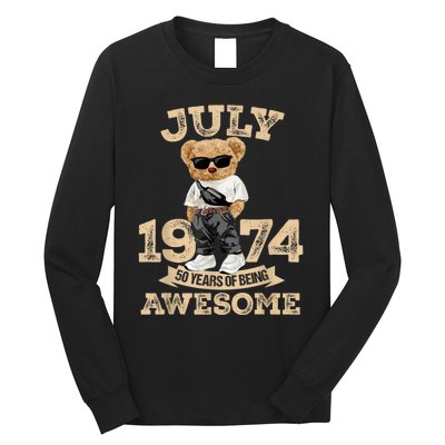 50 Years Of Being Awesome July 1974 Cool 50th Birthday Gift Long Sleeve Shirt