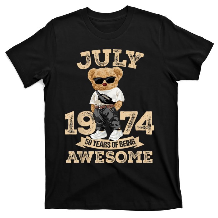 50 Years Of Being Awesome July 1974 Cool 50th Birthday Gift T-Shirt