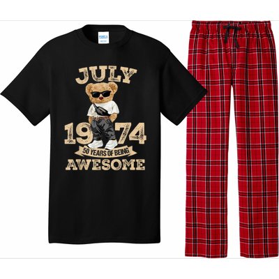 50 Years Of Being Awesome July 1974 Cool 50th Birthday Gift Pajama Set