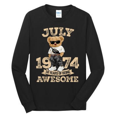 50 Years Of Being Awesome July 1974 Cool 50th Birthday Gift Tall Long Sleeve T-Shirt