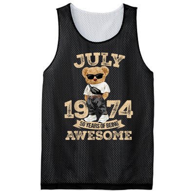 50 Years Of Being Awesome July 1974 Cool 50th Birthday Gift Mesh Reversible Basketball Jersey Tank