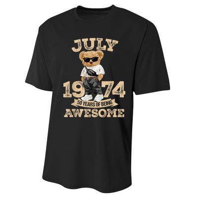 50 Years Of Being Awesome July 1974 Cool 50th Birthday Gift Performance Sprint T-Shirt