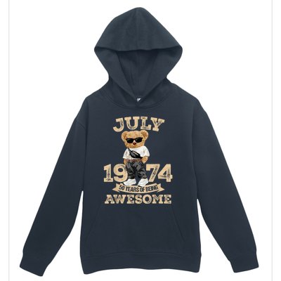 50 Years Of Being Awesome July 1974 Cool 50th Birthday Gift Urban Pullover Hoodie