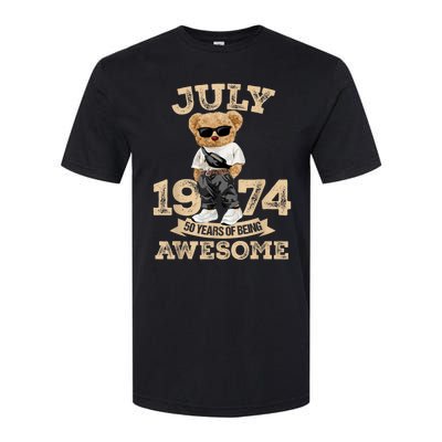 50 Years Of Being Awesome July 1974 Cool 50th Birthday Gift Softstyle CVC T-Shirt