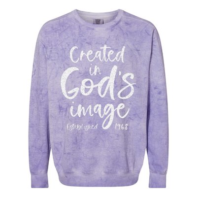 56 Year Old Christian Love Jesus And God 1968 56th Birthday Colorblast Crewneck Sweatshirt