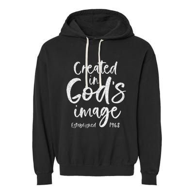 56 Year Old Christian Love Jesus And God 1968 56th Birthday Garment-Dyed Fleece Hoodie