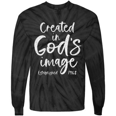 56 Year Old Christian Love Jesus And God 1968 56th Birthday Tie-Dye Long Sleeve Shirt