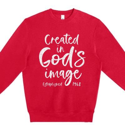 56 Year Old Christian Love Jesus And God 1968 56th Birthday Premium Crewneck Sweatshirt