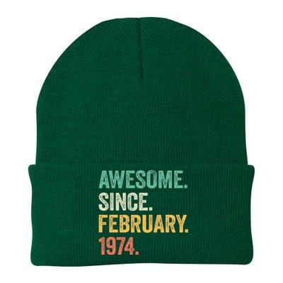 50 Year Old Gifts Awesome Since February 1974 50th Birthday Knit Cap Winter Beanie